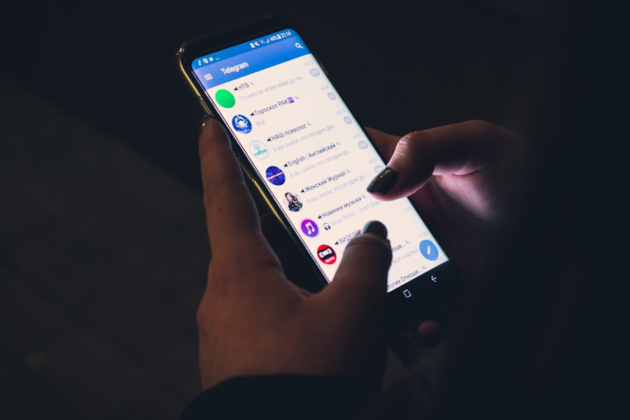 Someone reading a message on a phone